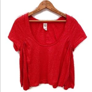 3/$25 We the free red scoop neck top
